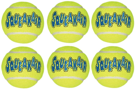 KONG Air Dog Squeak air Tennis Ball Dog Toy Large Yellow 6 Count