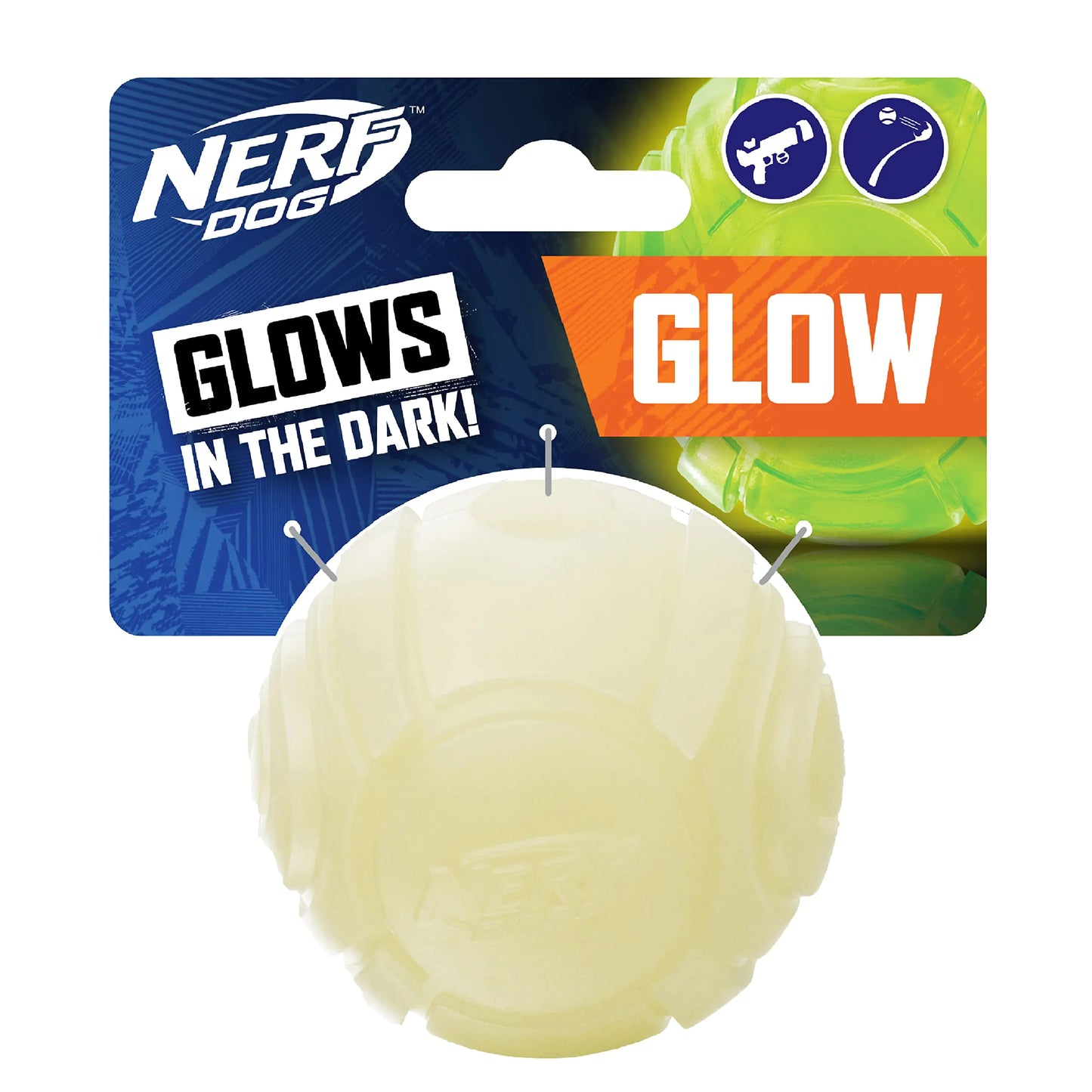 Nerf Dog Tennis Ball Blaster Dog Toy white 2.5 Inch Glow Reload Ball