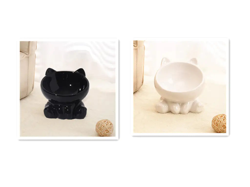 Ceramic Cat Bowl Cat Bowl Cat Food Bowl Neck Guard Oblique Mouth Dog Bowl Pet Bowl