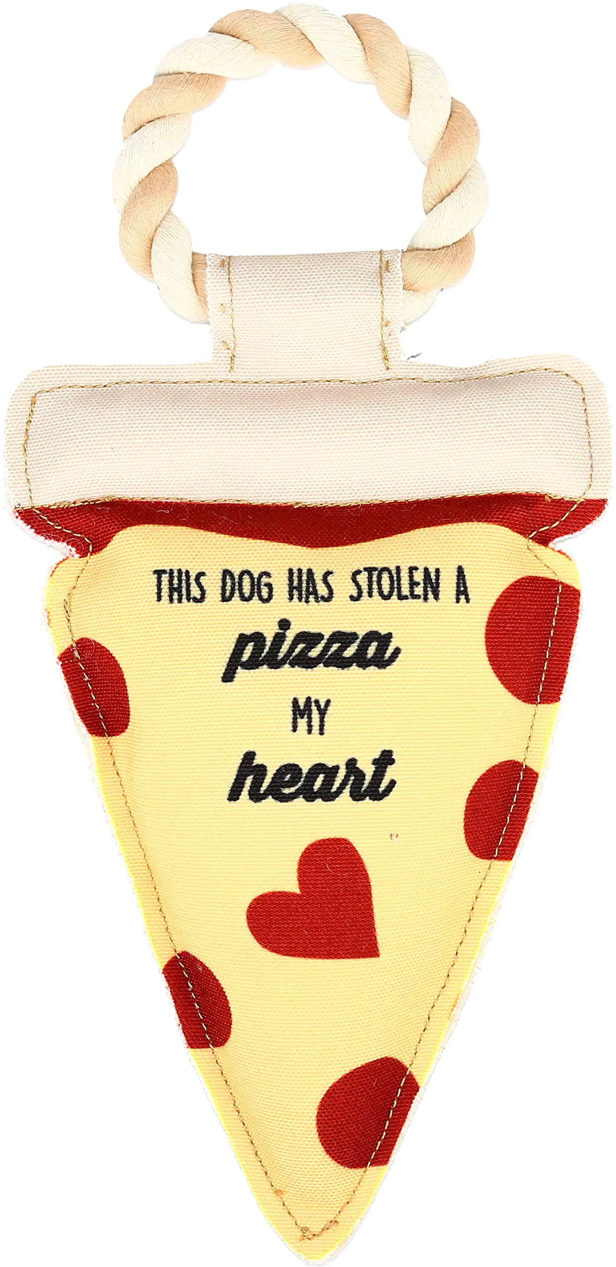 Pavilion Gift Company Stolen A Pizza My Heart Dog Toy 13" Yellow